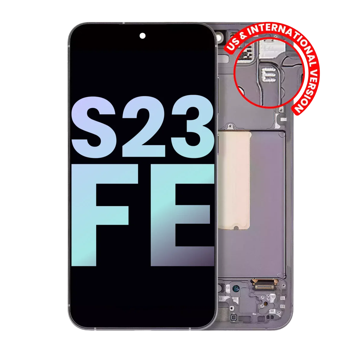 Samsung Galaxy S23 FE İle Uyumlu 5G - (Servis Paketi) (Grafit) Çerçeveli ekran Orijinal Ekranı