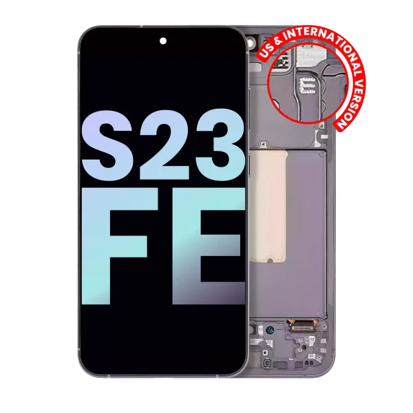 Samsung Galaxy S23 FE İle Uyumlu 5G - (Servis Paketi) (Grafit) Çerçeveli ekran Orijinal Ekranı