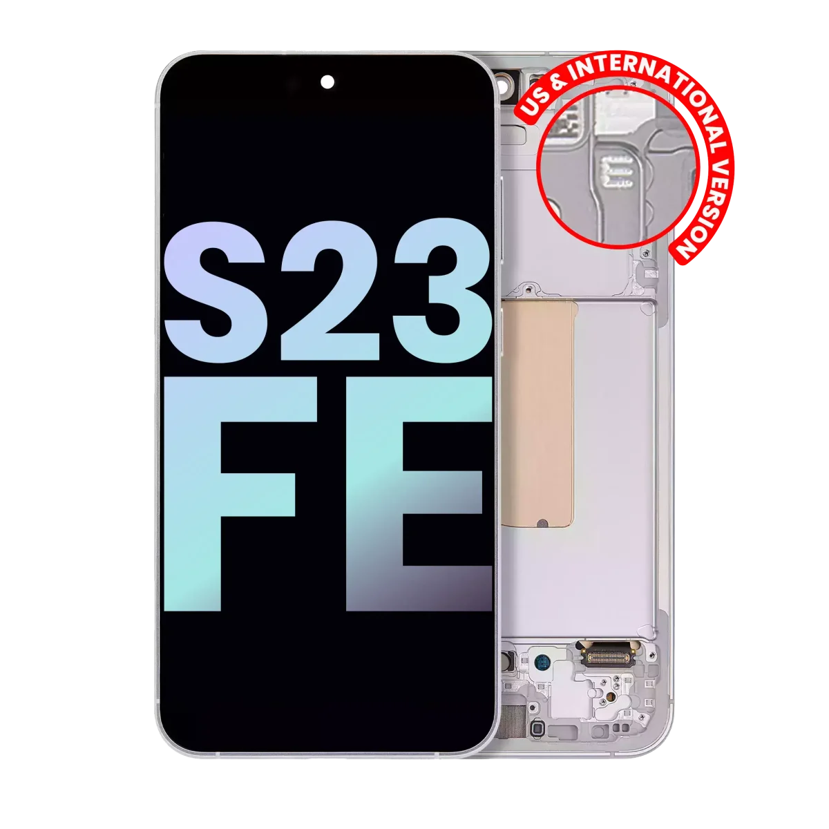 Samsung Galaxy S23 FE İle Uyumlu 5G - (Servis Paketi) (Nane Krem Mor Çivit Mavisi Mandalina) Çerçeveli ekran Orijinal Ekranı