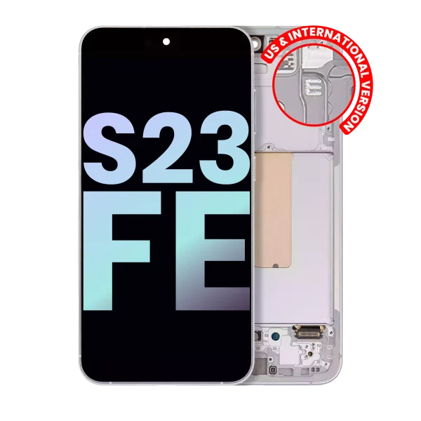 Samsung Galaxy S23 FE İle Uyumlu 5G - (Servis Paketi) (Nane Krem Mor Çivit Mavisi Mandalina) Çerçeveli ekran Orijinal Ekranı