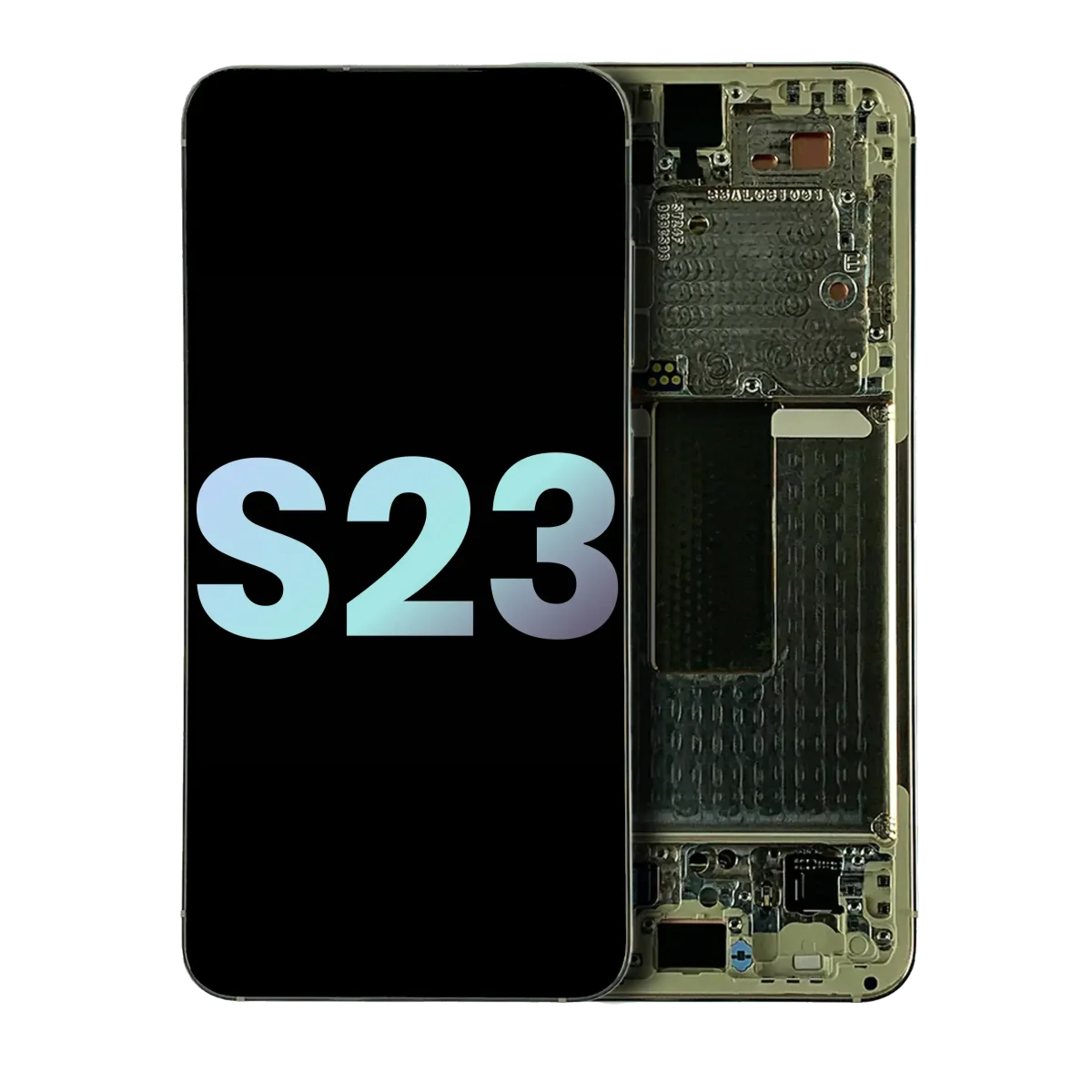Samsung Galaxy S23 İle Uyumlu Çerçeveli Ekran Dokunmatik Orijinal Ekranı (Servis Paketi)(Krem)
