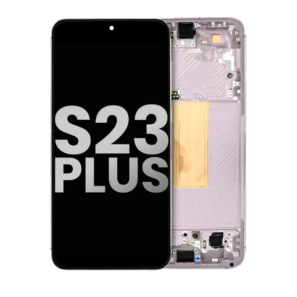 Samsung Galaxy S23 Plus İle Uyumlu Çerçeveli Ekran Dokunmatik Ekran Orijinal Ekranı(Kullanılmış OEM Çekme: Sınıf A)(Lavanta)
