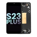 Samsung Galaxy S23 Plus İle Uyumlu Çerçeveli Ekran Dokunmatik Orijinal Ekranı (Servis Paketi)(Phantom Black)