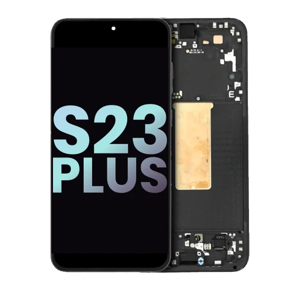 Samsung Galaxy S23 Plus İle Uyumlu Çerçeveli Ekran Dokunmatik Orijinal Ekranı (Servis Paketi)(Phantom Black)