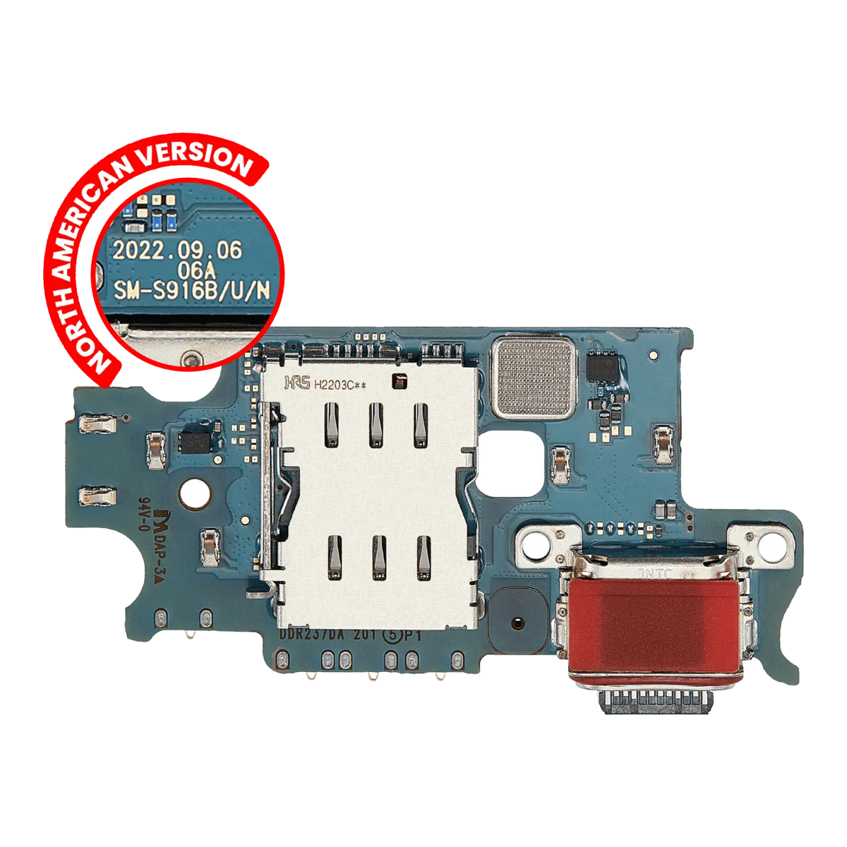 Samsung Galaxy S23 Plus İle Uyumlu Kart Okuyuculu Şarj Portu Kartı (S916U) (ABD Sürümü) (Premium)