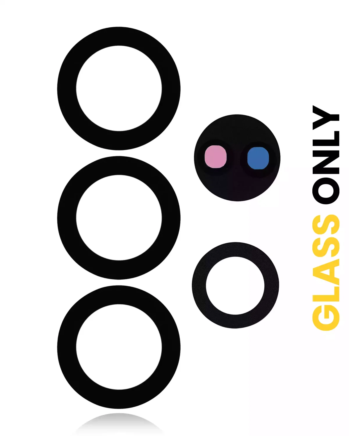 Samsung Galaxy S23 Ultra İle Uyumlu 5G Arka Kamera Lensi (Sadece Cam) Yapışkanlı (Siyah) - Görsel 3
