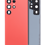 Samsung Galaxy S23 Ultra İle Uyumlu 5G Arka Kapak Camı Kamera Lensli  (Kırmızı)