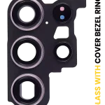 Samsung Galaxy S23 Ultra İle Uyumlu Arka Kamera Lensi Çerçeveli Halkalı 5G (Lavanta)