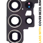 Samsung Galaxy S23 Ultra İle Uyumlu Arka Kamera Lensi Çerçeveli Halkalı 5G (Phantom Black)