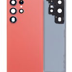 Samsung Galaxy S23 Ultra İle Uyumlu Arka Kapak Camı Kamera Lensiyle Uyumlu (Servis Paketi) (Kırmızı)