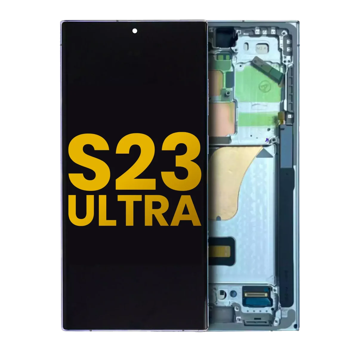 Samsung Galaxy S23 Ultra İle Uyumlu Çerçeveli Ekran Dokunmatik Ekran Orijinal(Gök Mavisi)