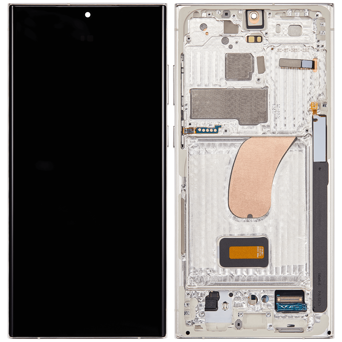 Samsung Galaxy S23 Ultra İle Uyumlu Çerçeveli Ekran Dokunmatik Ekran Orijinal(Krem) - Görsel 2
