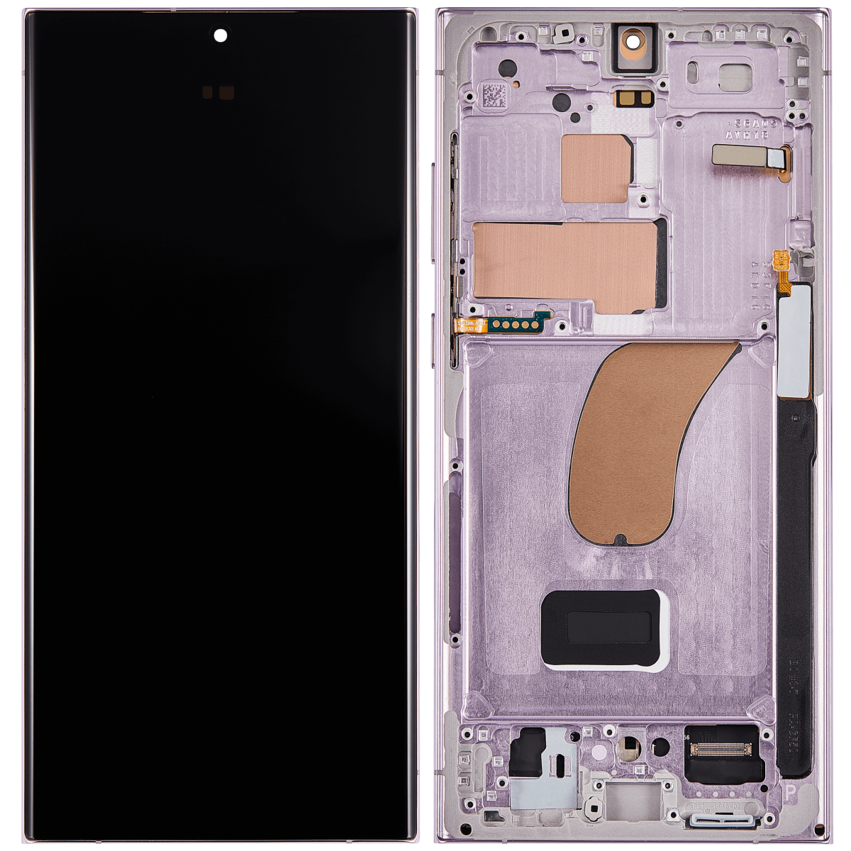 Samsung Galaxy S23 Ultra İle Uyumlu Çerçeveli Ekran Dokunmatik Ekran Orijinal(Lavanta) - Görsel 2