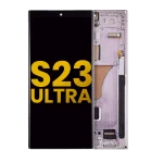 Samsung Galaxy S23 Ultra İle Uyumlu Çerçeveli Ekran Dokunmatik Ekran Orijinal(Lavanta)