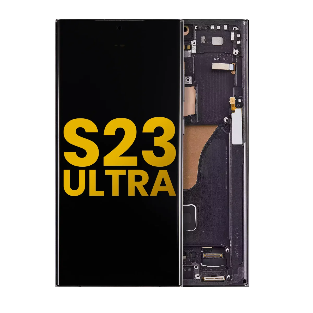 Samsung Galaxy S23 Ultra İle Uyumlu Çerçeveli Ekran Dokunmatik Ekran Orijinal(Phantom Black)