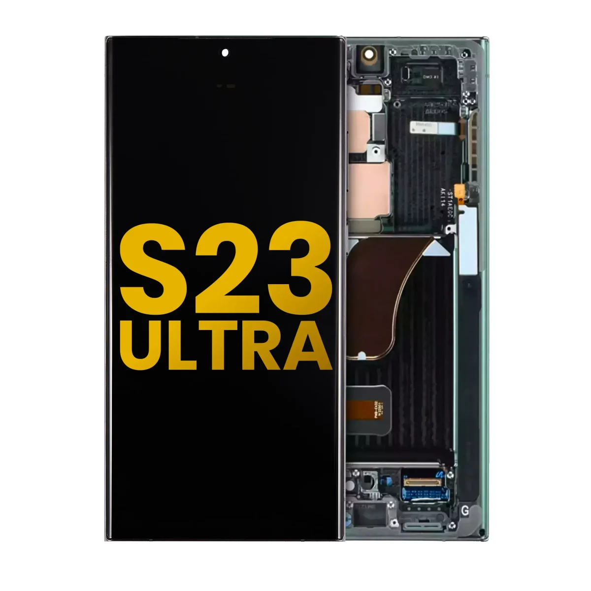 Samsung Galaxy S23 Ultra İle Uyumlu Çerçeveli Ekran Dokunmatik Ekran Orijinal(Yeşil)