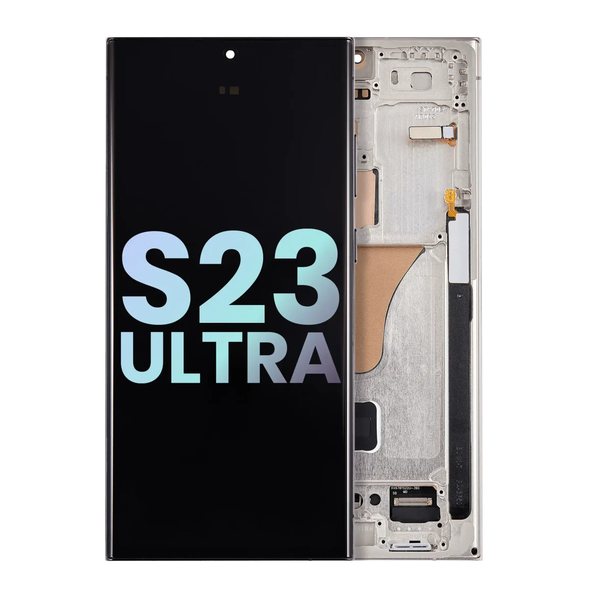 Samsung Galaxy S23 Ultra İle Uyumlu Çerçeveli Ekran Dokunmatik Orijinal Ekranı (Servis Paketi)(Krem) - Görsel 3