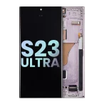 Samsung Galaxy S23 Ultra İle Uyumlu Çerçeveli Ekran Dokunmatik Orijinal Ekranı (Servis Paketi)(Lavanta)