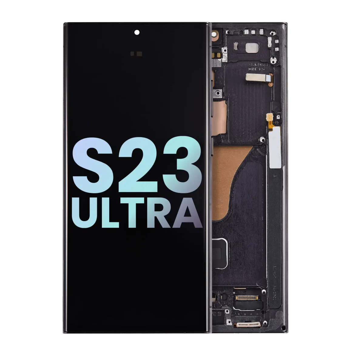 Samsung Galaxy S23 Ultra İle Uyumlu Çerçeveli Ekran Dokunmatik Orijinal Ekranı (Servis Paketi)(Phantom Black)
