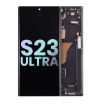 Samsung Galaxy S23 Ultra İle Uyumlu Çerçeveli Ekran Dokunmatik Orijinal Ekranı (Servis Paketi)(Phantom Black)