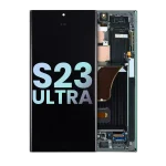 Samsung Galaxy S23 Ultra İle Uyumlu Çerçeveli Ekran Dokunmatik Orijinal Ekranı (Servis Paketi)(Yeşil)