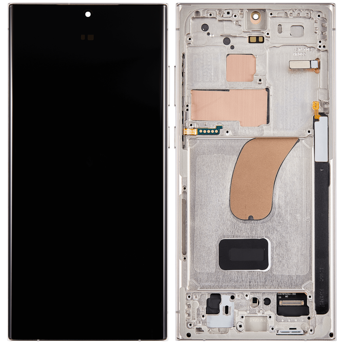 Samsung Galaxy S23 Ultra İle Uyumlu Çerçeveli Ekran Dokunmatik(Krem) - Görsel 2