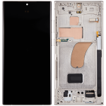 Samsung Galaxy S23 Ultra İle Uyumlu Çerçeveli Ekran Dokunmatik(Krem) - Görsel 2