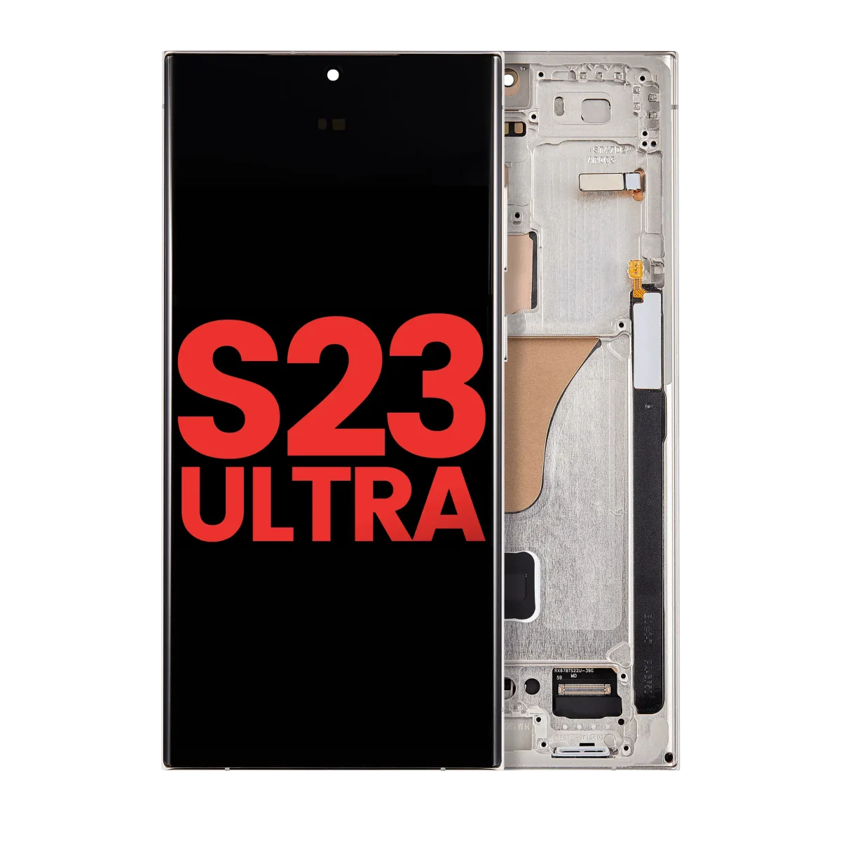 Samsung Galaxy S23 Ultra İle Uyumlu Çerçeveli Ekran Dokunmatik(Krem) - Görsel 3