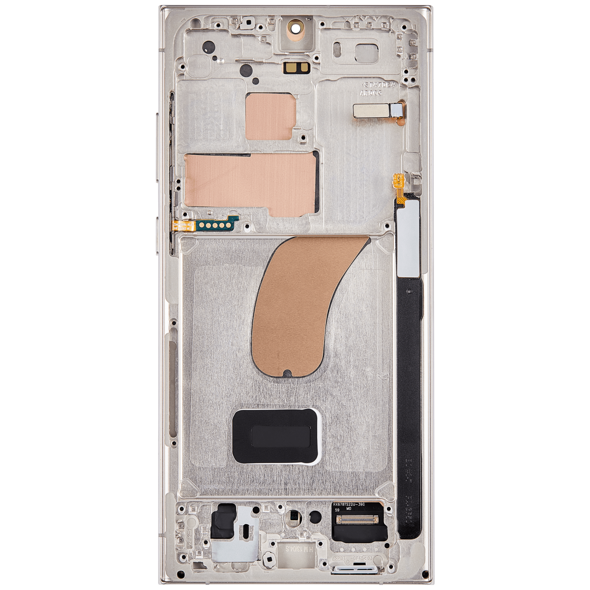 Samsung Galaxy S23 Ultra İle Uyumlu Çerçeveli Ekran Dokunmatik(Krem) - Görsel 5