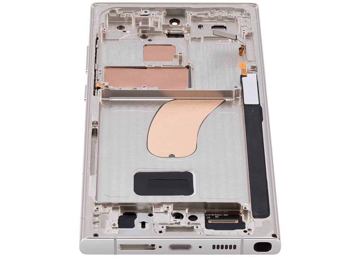Samsung Galaxy S23 Ultra İle Uyumlu Çerçeveli Ekran Dokunmatik(Krem) - Görsel 8