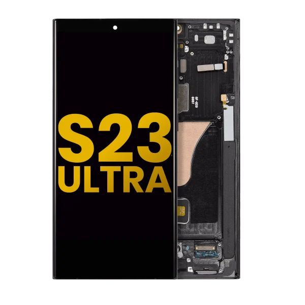 Samsung Galaxy S23 Ultra İle Uyumlu  Çerçeveli ekran Orijinal Ekranı Orijinal(Grafit Kırmızı)