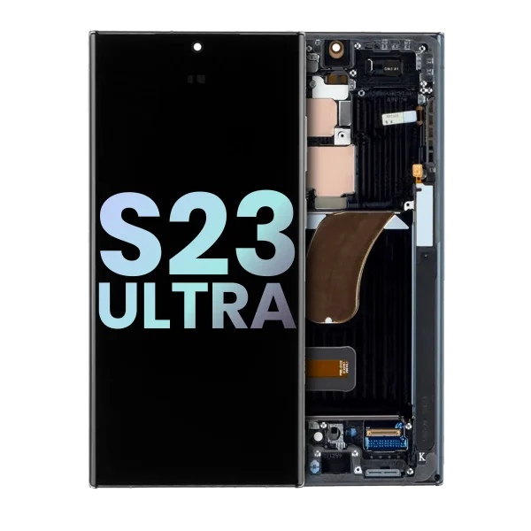 Samsung Galaxy S23 Ultra İle Uyumlu Orijinal Ekranı (Servis Paketi)(Grafit) Çerçeveli ekran Orijinal Ekranı