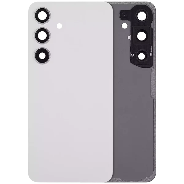 Samsung Galaxy S24 5G İle Uyumlu Arka Kapak Camı Kamera Lensiyle  (Aftermarket Plus) (Mermer Grisi)