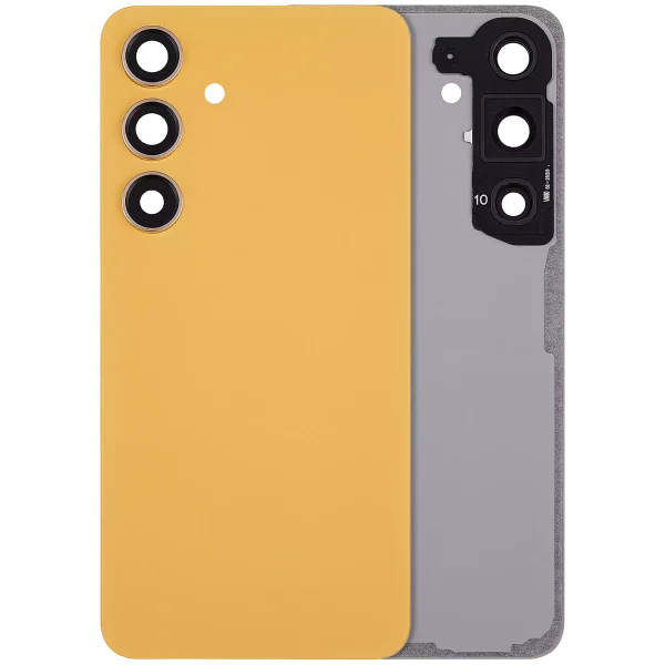 Samsung Galaxy S24 5G İle Uyumlu Arka Kapak Camı Kamera Lensiyle  (Kumtaşı Turuncusu)
