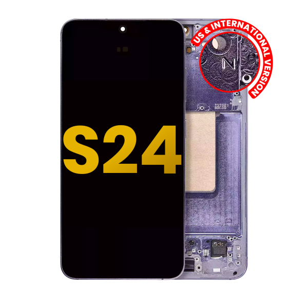 Samsung Galaxy S24 5G İle Uyumlu - Çerçeveli ekran Orijinal Ekranı Orijinal (Kobalt Menekşe)