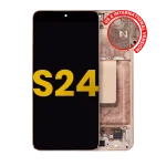 Samsung Galaxy S24 5G İle Uyumlu İçin Çerçeveli ekran - Orijinal (Kumtaşı Turuncusu)  Orijinal Ekranı