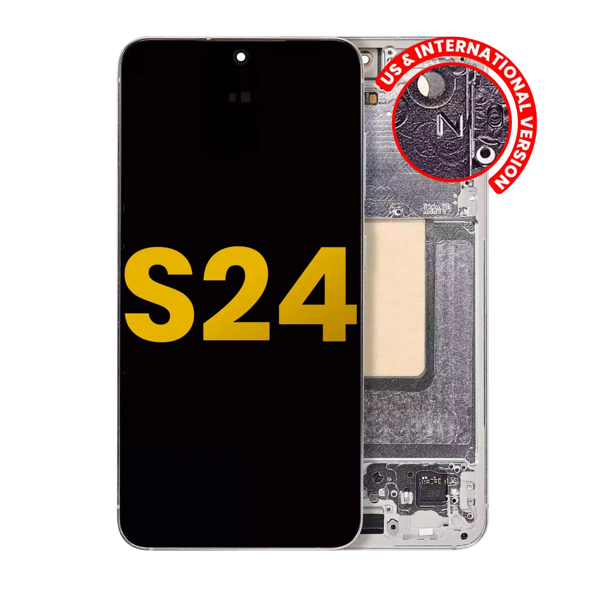 Samsung Galaxy S24 5G İle Uyumlu İçin Çerçeveli ekran - Orijinal (Mermer Grisi)  Orijinal Ekranı