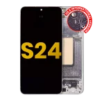 Samsung Galaxy S24 5G İle Uyumlu İçin Çerçeveli ekran - Orijinal (Mermer Grisi)  Orijinal Ekranı