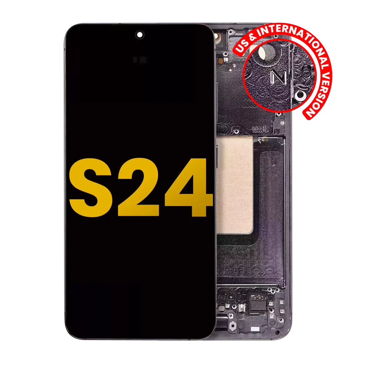 Samsung Galaxy S24 5G İle Uyumlu İçin Çerçeveli ekran - Orijinal (Onyx Siyah)  Orijinal Ekranı