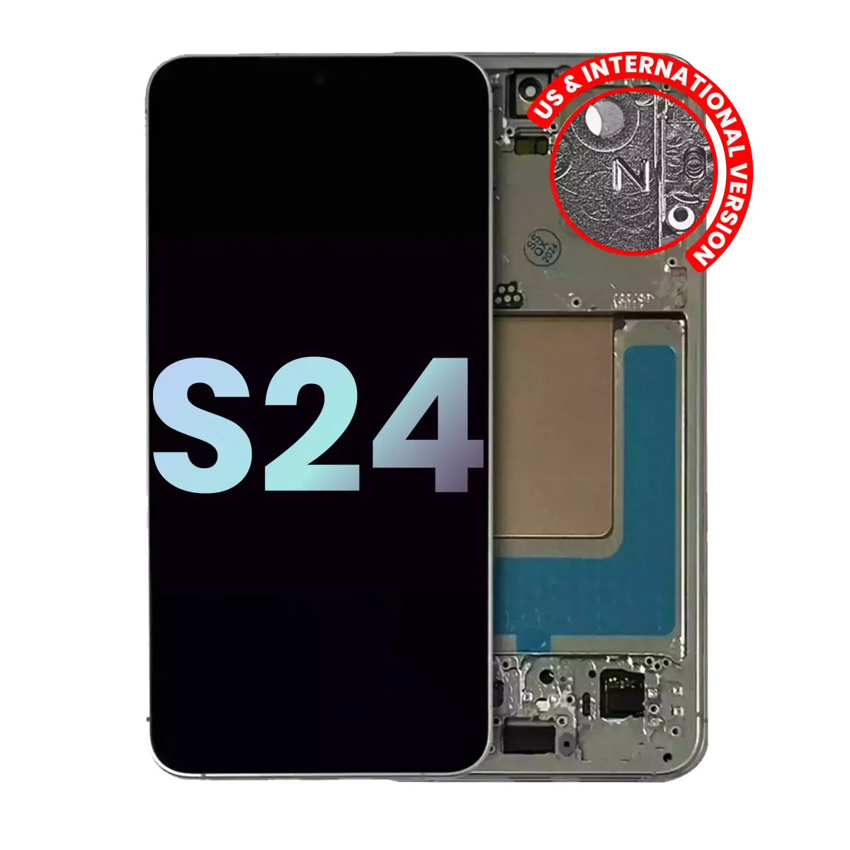 Samsung Galaxy S24 5G İle Uyumlu İçin Çerçeveli ekran - (Servis Paketi) (Amber Sarısı)  Orijinal Ekranı