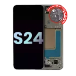 Samsung Galaxy S24 5G İle Uyumlu İçin Çerçeveli ekran - (Servis Paketi) (Amber Sarısı)  Orijinal Ekranı