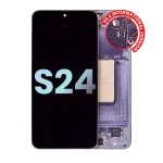 Samsung Galaxy S24 5G İle Uyumlu İçin Çerçeveli ekran - (Servis Paketi) (Kobalt Menekşe)  Orijinal Ekranı