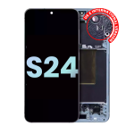 Samsung Galaxy S24 5G İle Uyumlu İçin Çerçeveli ekran - (Servis Paketi) (Safir Mavisi)  Orijinal Ekranı