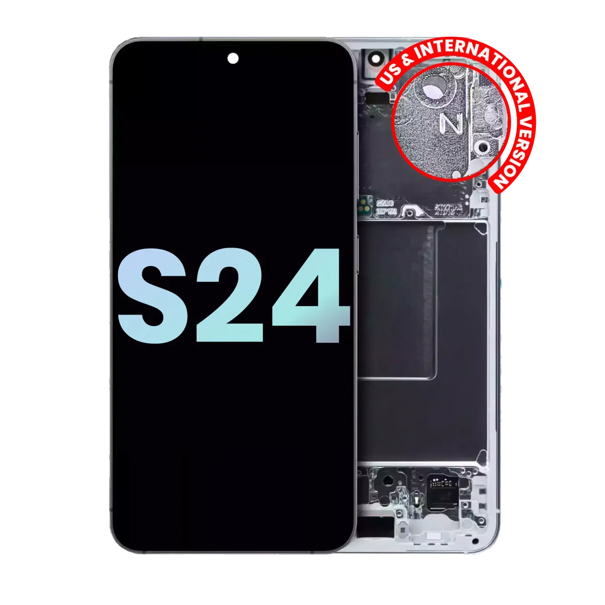 Samsung Galaxy S24 5G İle Uyumlu - (Servis Paketi) (Mermer Grisi) Çerçeveli ekran Orijinal Ekranı