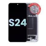 Samsung Galaxy S24 5G İle Uyumlu - (Servis Paketi) (Mermer Grisi) Çerçeveli ekran Orijinal Ekranı