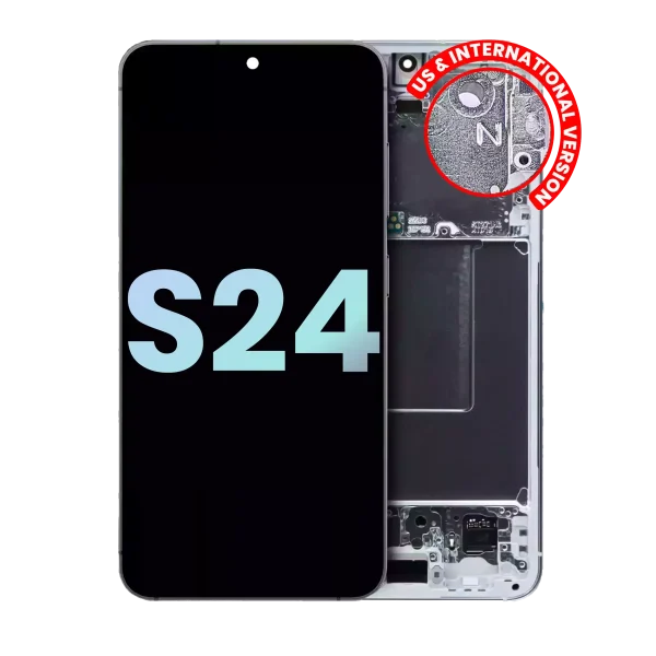 Samsung Galaxy S24 5G İle Uyumlu - (Servis Paketi) (Mermer Grisi) Çerçeveli ekran Orijinal Ekranı