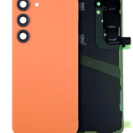 Samsung Galaxy S24 Arka İle Uyumlu Kapak Camı Kamera Lensiyle Uyumlu (Servis Paketi) (Kumtaşı Turuncusu)