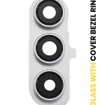 Samsung Galaxy S24 FE İle Uyumlu Arka Kamera Lensi Çerçeveli Halkalı 5G (Beyaz)