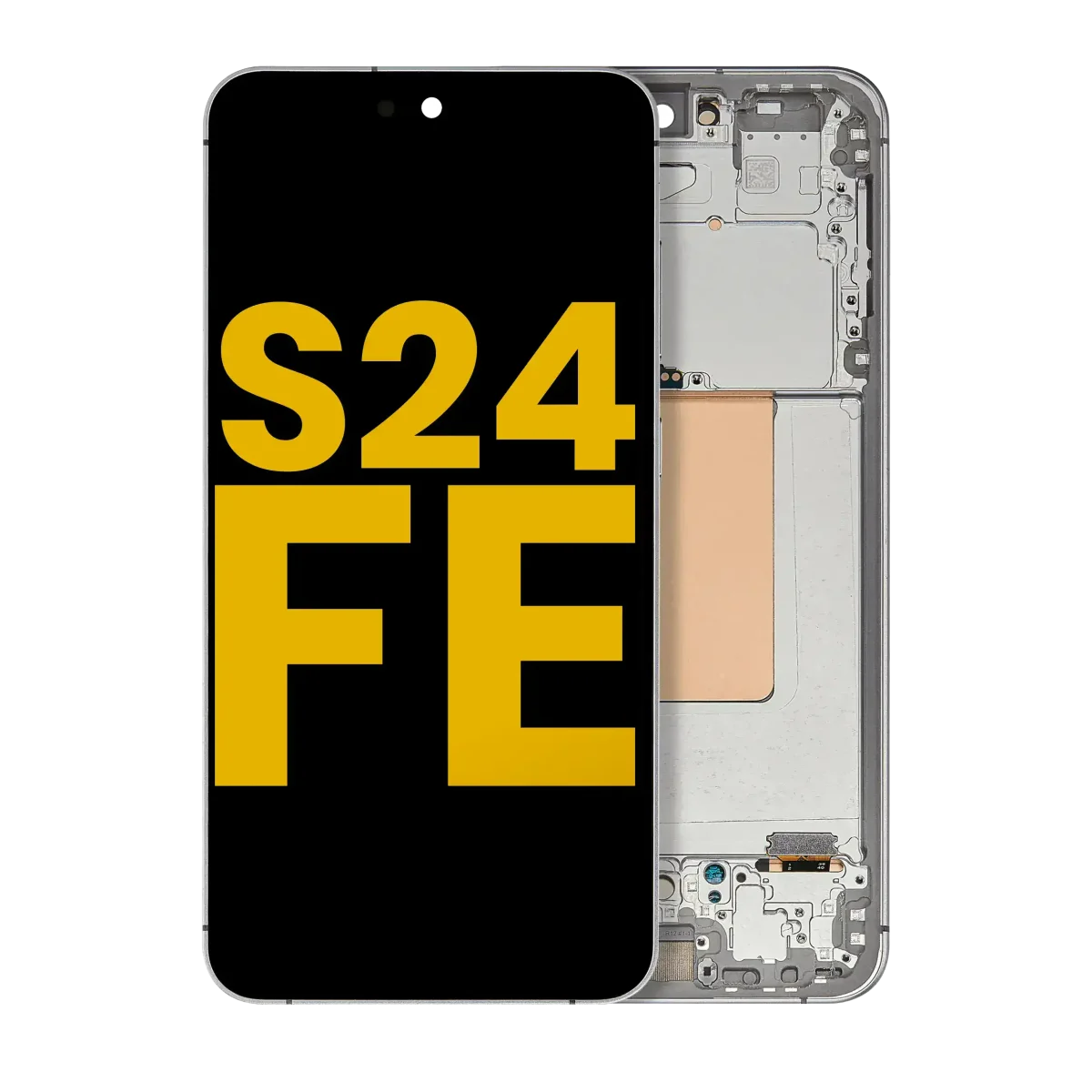Samsung Galaxy S24 FE İle Uyumlu İçin Çerçeveli ekran 5G - Orijinal (Gri)  Orijinal Ekranı