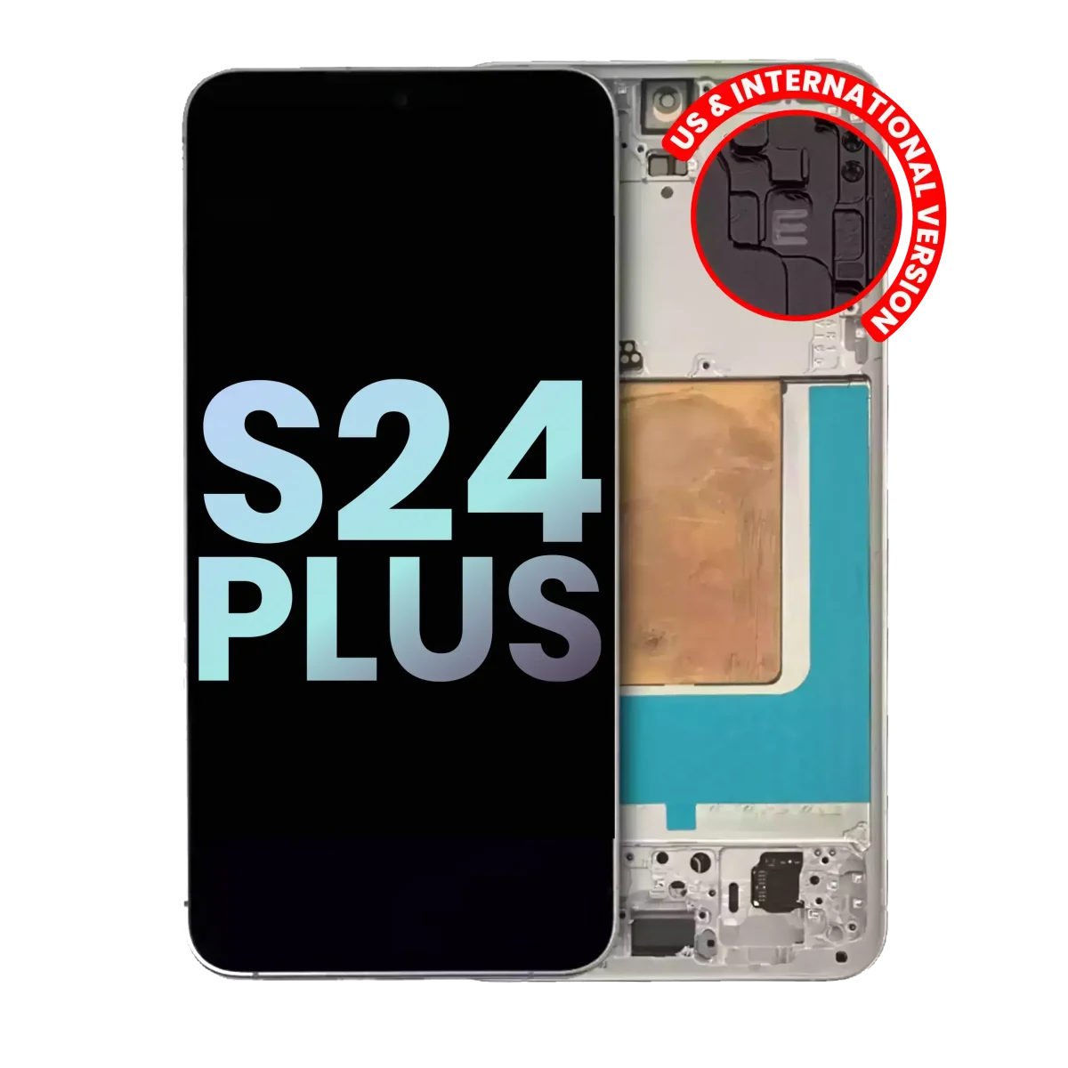 Samsung Galaxy S24 Plus İle Uyumlu 5G - (Servis Paketi) (Mermer Grisi) Çerçeveli ekran Orijinal Ekranı